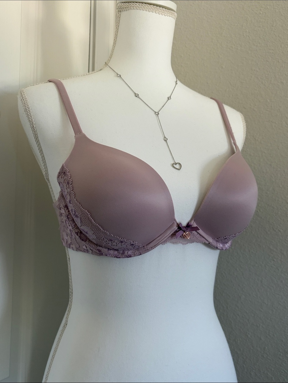 Victoria secret Lavender Lace-Trim Push-Up Bra - Women Intimates